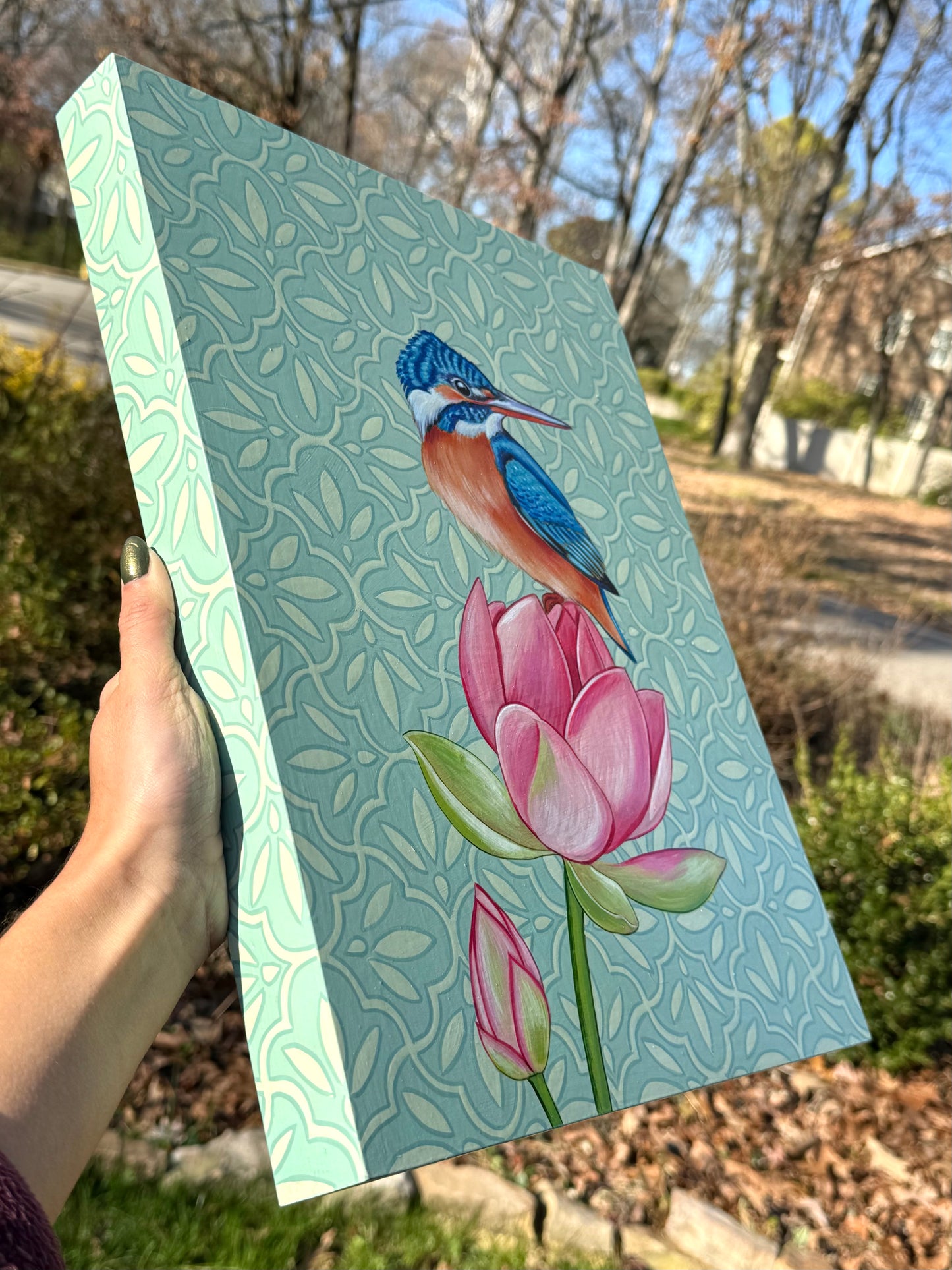 Kingfisher on Lillies