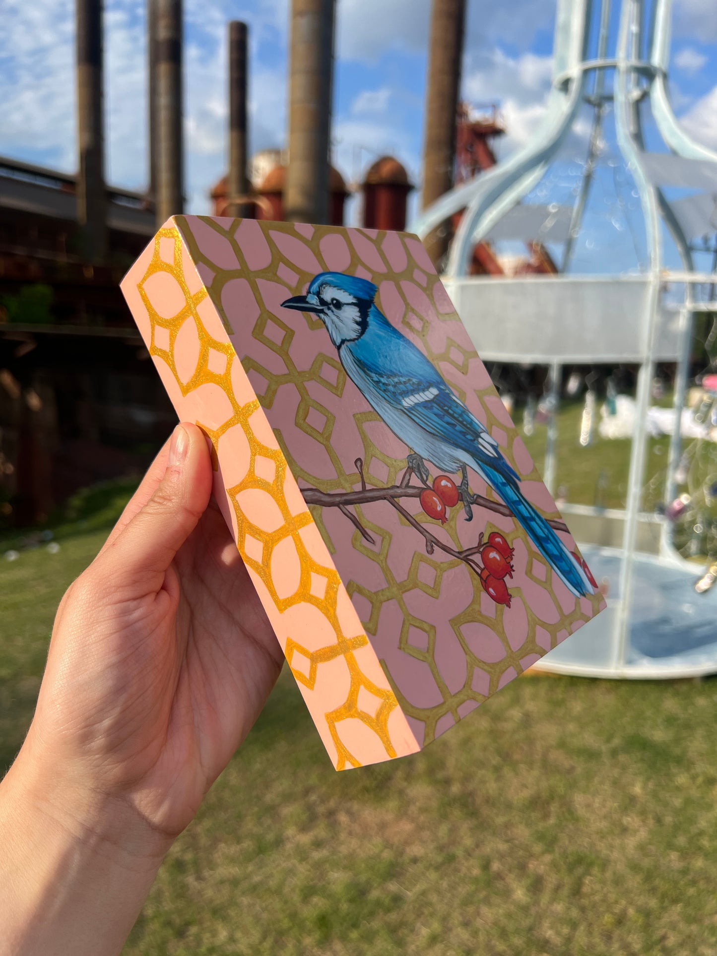 Blue Jay Pink Skies