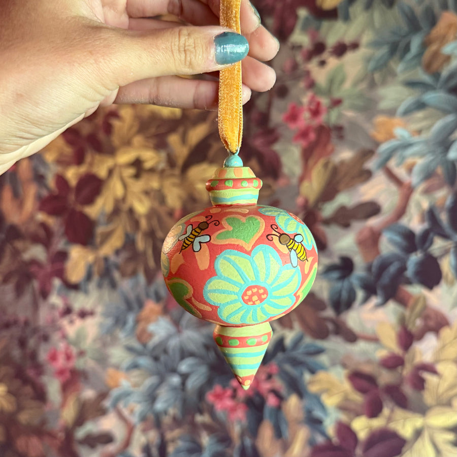 Bee Jolly (Rust) Ornament