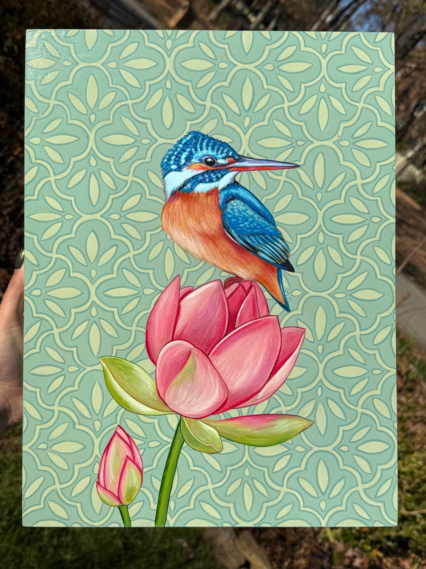 Kingfisher on Lillies