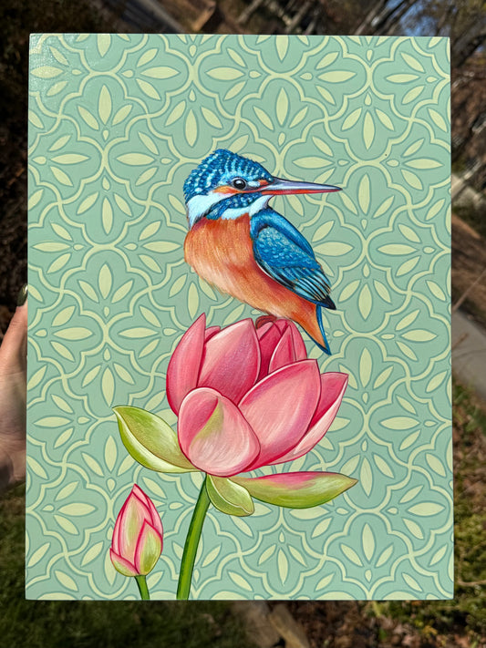 Kingfisher on Lillies